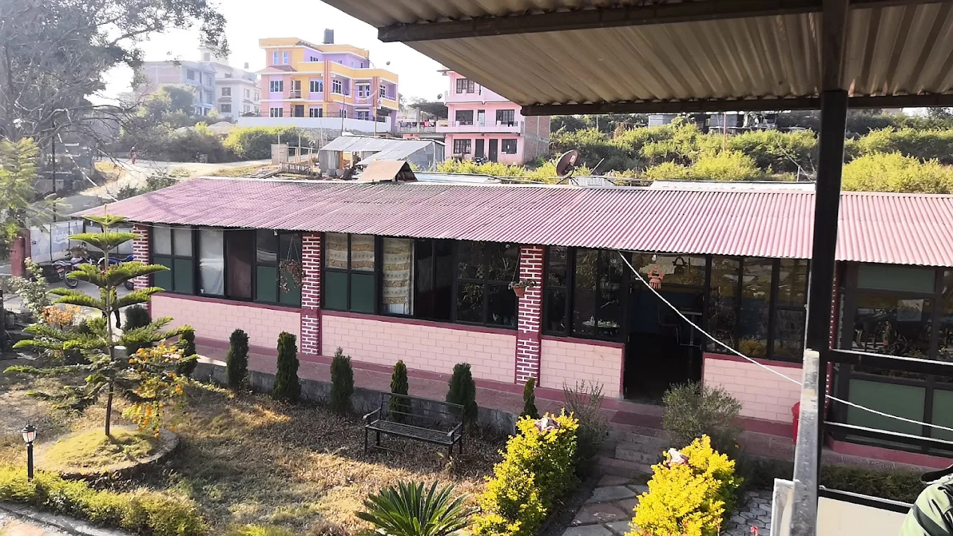 Landscaped garden restaurant view in Peace Garden Thecho Godawari